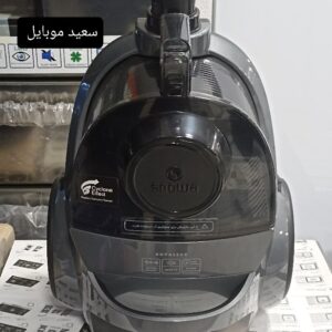 جارو برقی بدون کیسه اسنوا / مدل SVC-RS21GY / با قدرت موتور 2100 وات / تنظیم توان مکش ولومی / لوله خرطومی / چرخان 360 درجه / سیم جمع کن پدالی / پنج مرحله فیلتراسیون و برسهای چند منظوره شامل برس مبل و گردگیر